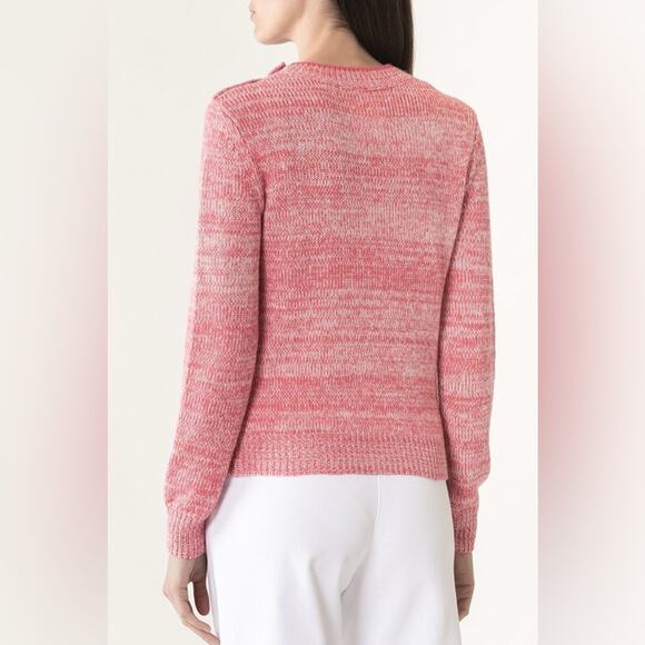 Vanessa Bruno Jaslin Marled Pink Sweater Button Shoulder Baby Alpaca Size S - Picture 3 of 10